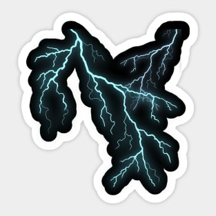 Ice Blue Lightning Bolts Sticker